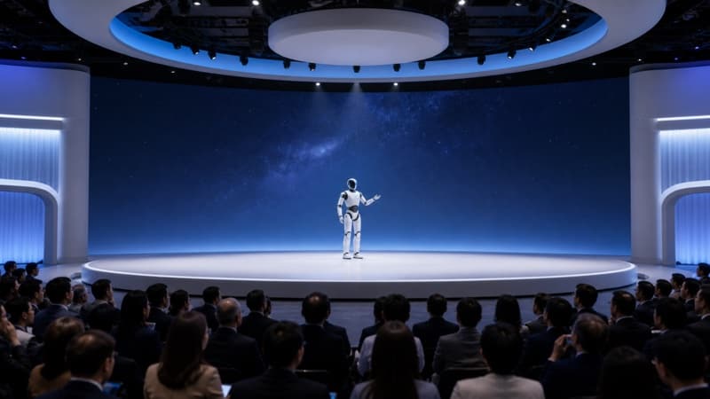 人形机器人交互场景图